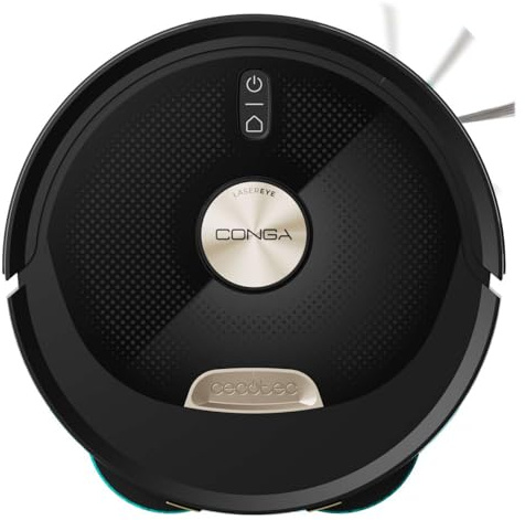Cecotec Robot Aspirador y Friegasuelos con IA Conga M100 Spin AI. Inteligencia Artificial, 20000Pa, Cepillo de Silicona Antienredos, Mopas Giratorias, Autonomía hasta 220 m², Control App 3.0