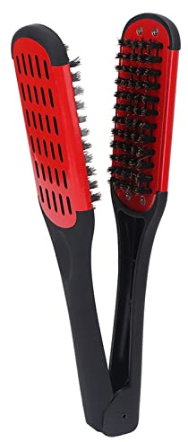 TARSHYRY Cepillo Alisador de Barba de Doble Cara, Herramienta Profesional de Peinado para Hombres, Blanco y Negro (rojo negro)