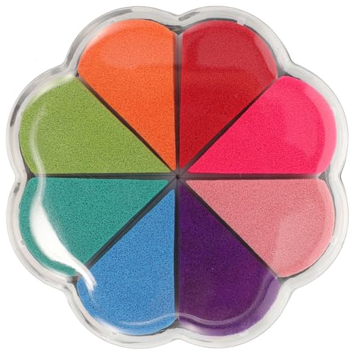 ORFOFE Bunte Stempelkissen 8 Farben Abnehmbar Schwamm Stempelkissen aus Sicherem Kunststoff Auswaschbar für Selbstgemacht Scrapbooking und Fingermalerei Kompakt Leicht für Kreative