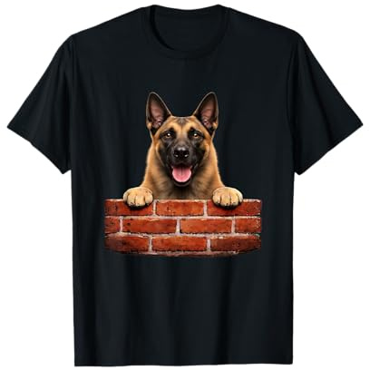Funny Belgian Malinois Dog Brick Wall Belge Malinois Lover T-Shirt