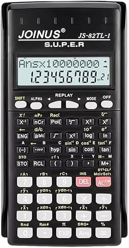 Scientific Calculator Multi Function with Hard Protective Cover, Advanced Engineering & Mathematics Calculator for Students, School, College, University, Algebra, Statistics, Trigonometry (1, Black)