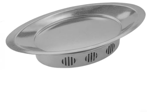 MIKMLYZE Poêle à poisson en acier inoxydable, plateau à rôtir ovale à large bord pour la cuisson au brûleur, batterie de cuisine commerciale électropolie pour la viande et les fruits de mer pour une