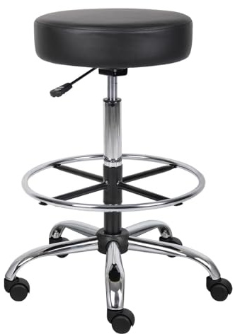 Boss Office Products B16240-BK Be Well Medical Spa Drafting Sool in Black, Low-Back