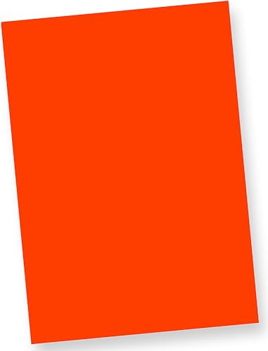 TATMOTIVE 50 Blatt Neonpapier Extrem Grell Rot A4 Leuchtpapier | Signalstarkes Druckerpapier, intensive Leuchtkraft unter Schwarzlicht, perfekt für auffällige Plakate und Party-Deko