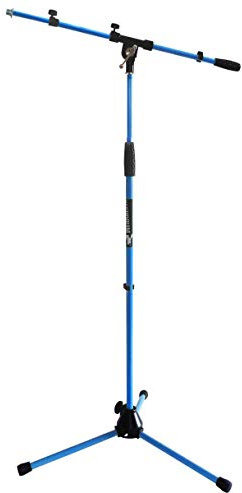 keepdrum Mikrofonständer MS106BL mit Galgen u. Metallsockel Blau