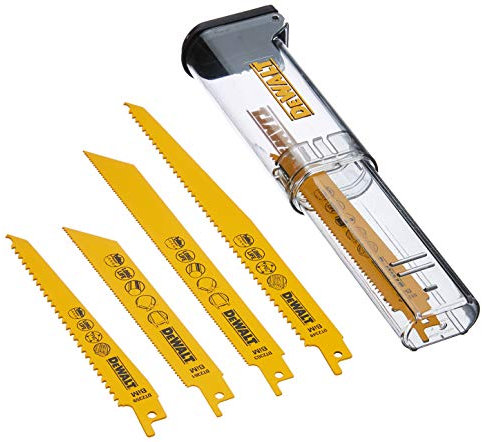 Dewalt 12-tlg. Säbelsägeblätter Set DT2445 (Bi-Metall Säbelsägeblätter für schnelle Schnitte in Holz, Metall Holz mit Nägeln, hohe Stabilität und Verschleißfestigkeit)