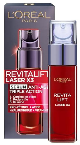 L'Oréal Paris - Revitalift Laser X3 - Sérum Visage Anti-Âge Peau Neuve Triple Action Multi-Correction - À l'Acide Hyaluronique et au Pro-Xylane Concentré (3%) - Pour Tous Types de Peaux - 30 ml