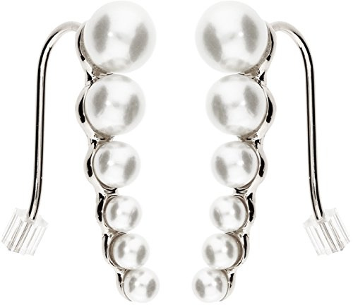 MYA art Damen Ohrklemme Ear Cuff Vergoldet 6 Perlen Silber MYAWGOHR-1