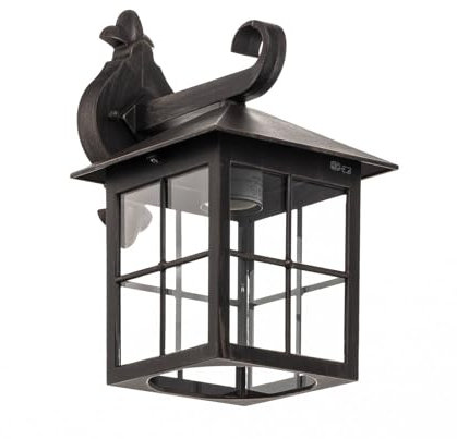 Outdoor Wall Light 'IDA' (Antique, Vintage) in Clear Made of Aluminium (1 Light Source, E27) from Lindby | Wall lamp for Exterior/Interior Walls, House, Terrace und Balcony