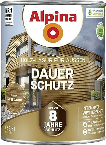 Alpina Dauerschutz Lasur nussbaum 2,5 Liter