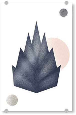 artboxONE Acrylglasbild 90x60 cm Abstrakt Leaf Grey Impression Bild hinter Acrylglas - Bild Leaf Black Grey