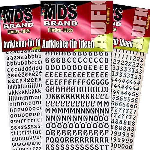 MDS Brand 1cm Buchstaben zum aufkleben einfach zum basteln und gestalten von Scrapbook & Karten, auch EIN Super Alternative zu wachsbuchstaben Kerzen 50 (Schwarz)