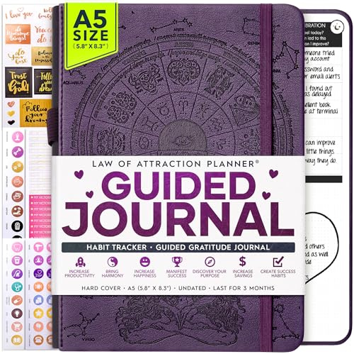 Guided Journal - A 90 Day Journey Creating Your Dream Life – Persönliches Dankbarkeits-Tagebuch, Wochenerfolgsplaner, Visionboard & Organizer + Planer-Aufkleber, undatiert