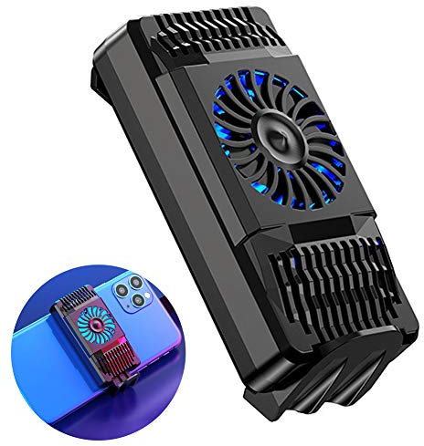 LAOLI Mobile Phone Radiator, Cell Phone Cooler Fan, Mini Phone Fan, Portable Phone Cooling By Air Conditioning Principle Semiconductor Refrigeration Cooling for 4-6.5 Inch Smart Phone Tablet (black)