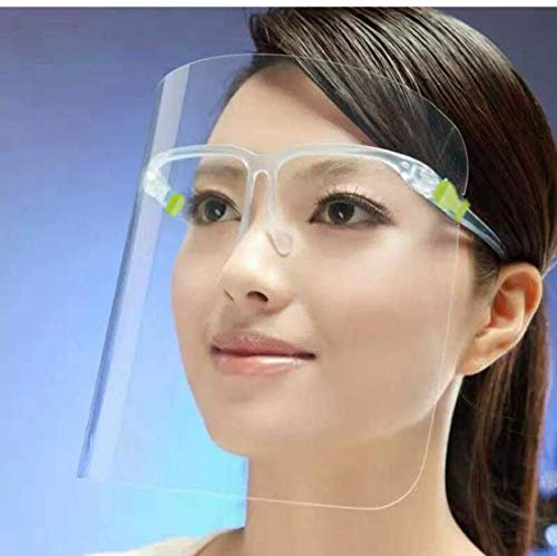 Full Face Protector Shield Visor with Glasses Frame Splash Shield. Comfortable Business Visors with Frame Glasses Cases