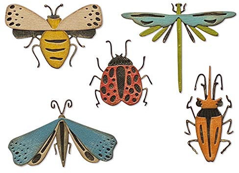 Sizzix Thinlits Stanzschablonen 5PK Funky Insekten von Tim Holtz, 665364