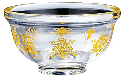 caihuashopping Bol de Service Cristal Huit Petit Bol d'eau propice au Bouddhisme tibétain créatif Transparent Tasse de thé à la Chaleur Tasse à thé résistant à la Chaleur Boissons Saladier Verre
