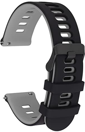 Cobee Silicone Rubber Watch Bands, Sport Watch Replacement Straps | Quick Release, Universal Smart Watchband with Black Stainless Steel Buckle for Men Women
