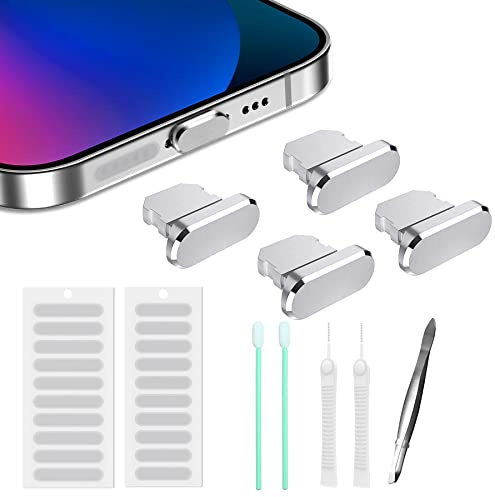 Gavemi Tapón antipolvo para iPhone compatible con iPhone y AirPods, protector de enchufe de puerto Lightning para puerto de carga, cubierta antipolvo incluye cubierta de altavoz y kit de limpieza de