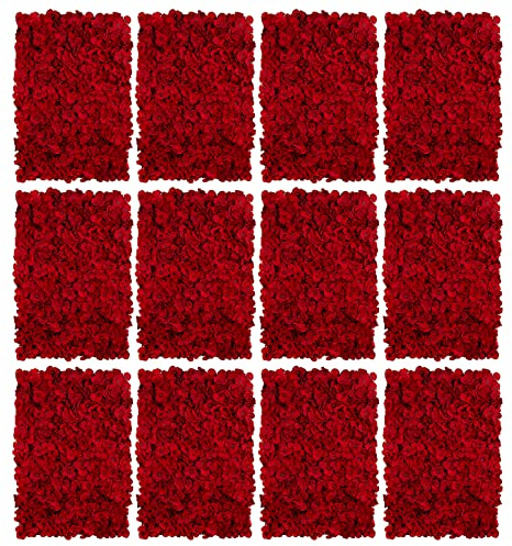 Künstliche Blumen Wand Kunstblumen Deko: Blosmon 12 Stück Rot Blumengestecke Blumenwand Hortensien Dekoblumen Unechte Seidenblumen Gesteck Fuer Hochzeit Balkon Garten Wohnzimmer Tisch Wanddeko | Blumengestecke Blumenwand Dekoblumen, Unechte Seidenblumen Gesteck Fuer Hochzeit, Balkon, Garten, Wohnzimmer, Wanddeko