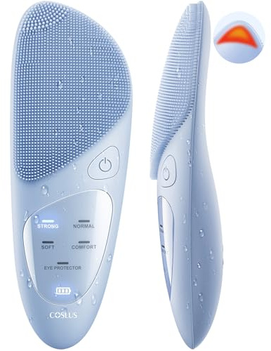 COSLUS JMY05 Face Scrubber Facial Cleansing Brush, Heat Eye Care, Blue Pro