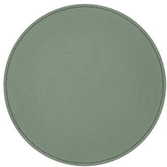 Eglooh - Apollo - Mauspad Rund aus echtem Leder Salbei Grün cm 23x23 - Mousepad für Schreibtisch und Büro, handwerkliche Nähte und Rutschfester Boden - Made in Italy
