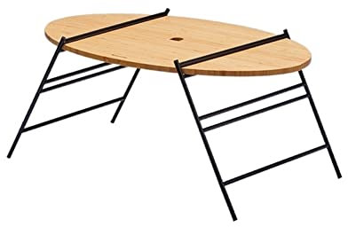 ALEjon Klappbarer Outdoor-Tisch aus Bambus und Holz – tragbarer selbstfahrender Camping-Tisch für Picknicks und Reisen – Tragfähigkeit 30 kg