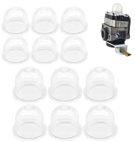 CATELL 12 stycken bränslepump förgasare primär bränslepump pump glödlampa 22 mm 19 mm tändkapsel primer pumplock primer glödlampa pump tändkapsel för motorsåg trimmer friskärare