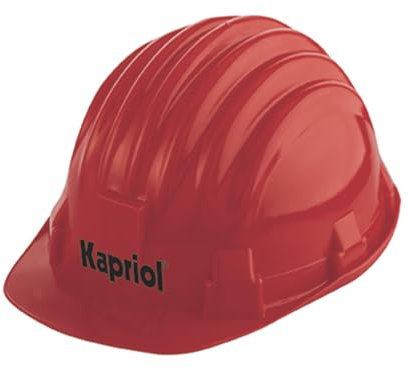 CASCO DA CANTIERE ELMETTO DI PROTEZIONE PVC ANTIURTO EN397 ROSSO/GIALLO/BIANCO KAPRIOL (Rosso)
