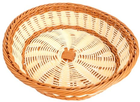 MAGICLULU 2pezzi Cesta Decorativa Plastica Intrecciata Per Frutta e Verdura Portaoggetti Multifunzionale Per Cucina e Tavolo Da Pranzo