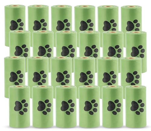 Grümn Hundekotbeutel Kotbeutel Hundekotbeutel Biologisch Abbaubar 24 Rollen 360 Stück Auslaufsicher Verdickt mit Hoher Tragfähigkeit