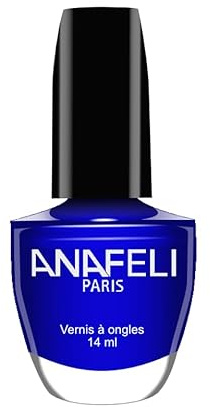 Vernis à Ongles ANAFELI - Bleu életrique n° 44 - Pinceau large pour une application facile