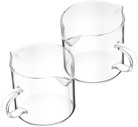 COLLBATH 2St Milchbecher aus Glas Milchkännchen aus Glas Milchdampfkrug Kaffeetasse kaffeekanne Creme Kaffeebecher Sahnekännchen Trinkbecher für Wasser mit Container Sirup Milchkanne