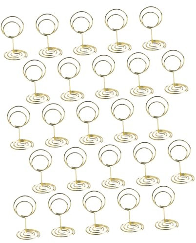 TOGEVAL 25 Stücke Gold Tisch Nummer Für Hochzeit Esszimmer Foto Clips Tischkarten Menü Karten
