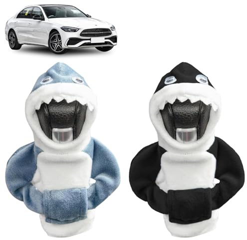 Schalthebel Hoodie 2 Stück Schaltknauf Abdeckung Hoodie für Schaltknauf Geeignet zum Schutz von Autozubehör vor Beschädigungen Kratzern und Staub (Schwarz + Blau)