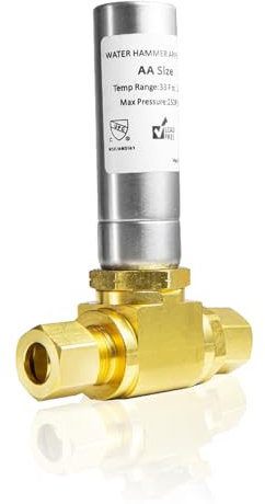 HeSun 1-Pack Tee Water Hammer Arrestor, 3/8 OD Comp. x 3/8 OD Female Comp. Compression Connection with Stainless Steel Hammer Arrestor