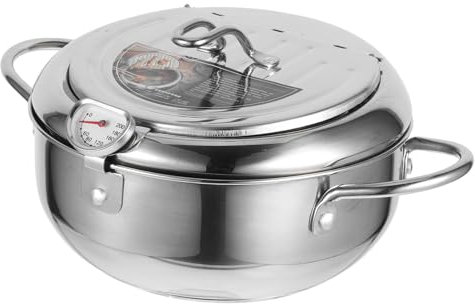 FUNOMOCYA 1pezzi Pentola Friggitrice Antiaderente Per Induzione Deep Fryer Inossidabile Portatile e Facile Usare Per Domestiche e