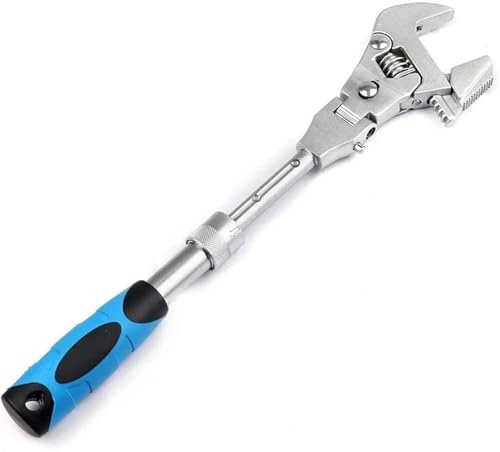 Clé à molette, clé à tuyau, clé à molette – 1 pièce 5 en 1 rétractable pliable multifonctionnelle secouant sa tête, cliquet hydroélectrique for salle de bain, climatiseur, clé de levier de vitesse pro
