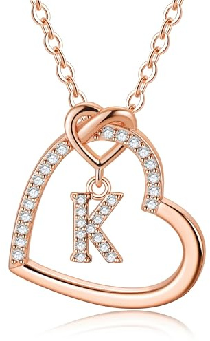 TINGN Kette Damen Gold Silber- Gold Kette Damen Herz Halskette Buchstaben A-Z Ketten Geschenke für Frauen Mädchen Geschenk Personalisierte Geschenke für Kinder Halskette Mädchen Schmuck Geschenk