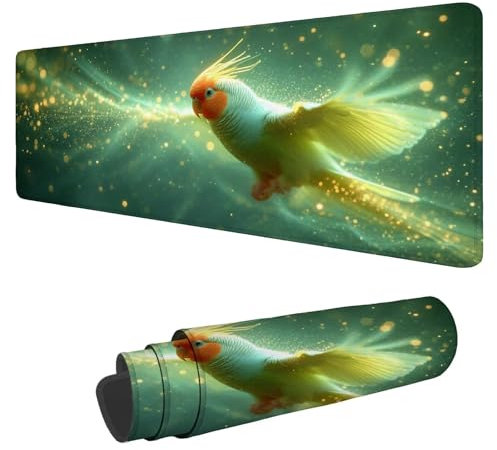 Alfombrilla Raton Animal Alfombrilla Ratón XXL 1600x800x3mm Mouse Pad Loro Mousepad Gaming, con Bordes Cosidos Impermeable Desk Mat Grande, Mejora la precisión y la Velocidad for Ratón y Teclado N-534