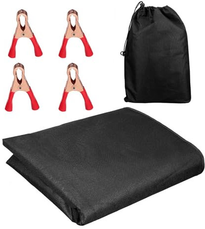 Rear Barn Door Awning Cover, Heavy Duty Oxford Fabric Sun Shade Protection with 4 clips, Thickened 210D Oxford Waterproof Van Awning, 180×113cm, Fit for Fi-at DUCATO, Volks-wagen T5/T6, Fo-rd