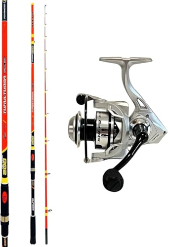 Kolpo combo per la pesca in mare da riva e dalla barca canna 200gr mulinello frizione anteriore