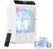 Climatiseur Mobile avec Ecran, 1000 ml Refroidisseur D'air, 4-EN-1 Ventilateur Humidificateur Mini Clim avec Double Pulvérisation et Lumière, 4 Vitesses de Synchronisation Climatiseurs Portables