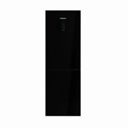 Honest Frigorífico Combi 60x185 cm Puerta de Cristal Negro NO FROST EU-450HC