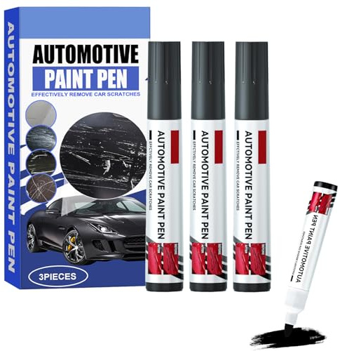 oooaooo 3er Auto Lackstift Schwarz, Lackstift Schwarz Glänzend Kratzer Entferner Auto Universal-Farbmarker-Lackstift Für Das Kratzern,Motorrädern,Ausbleichen Und Verkratzen