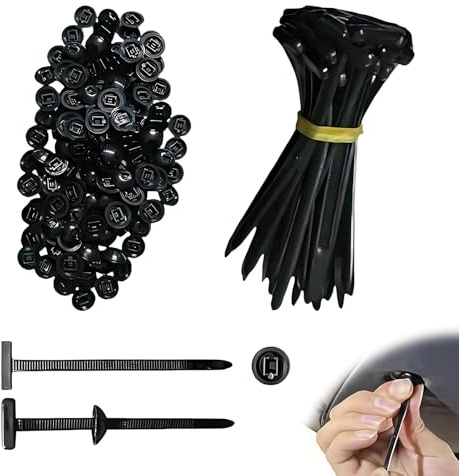 Nevoluxer 100 Unidades Bridas Autobloqueantes de Nailon, Hebillas Universales Multiusos, Nylon Universal Cable Tie Buckle para Reparación y Organización de Cables