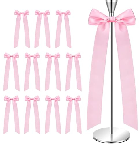 Whrcy Bows for Wine Glasses, Self Adhesive Bowknot for Candle Holder, Pre-Tied Bowknot Adhesive Party Supplies for Dinner Present Wrapping Date Night Birthday