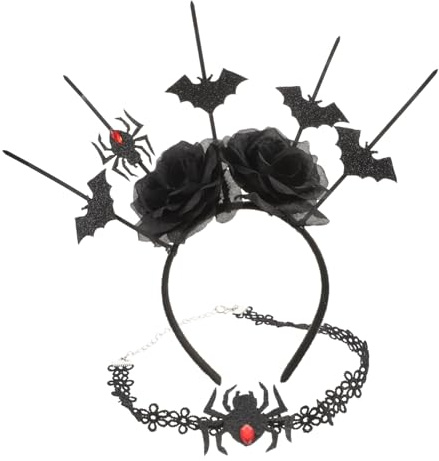 Homoyoyo Collier Ras Cou Et -tête Araignée Décoration Gothique Classique Accessoires Halloween