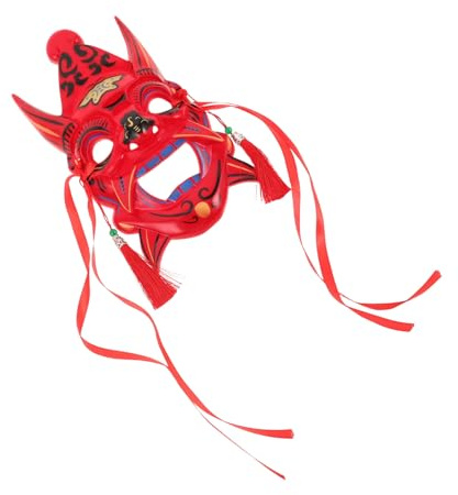 IMIKEYA Vintage Máscara de Ópera Roja Reutilizable y Pintada Mano para Fiesta de Halloween y Accesorio para Disfraces Temáticos