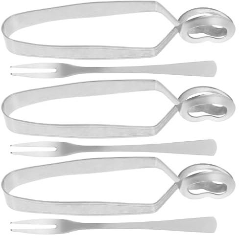 ARTIBETTER 3 set Posate per Lumache in Acciaio Resistente Antiruggine Pinze e Forchette Ergonomiche Leggere e Facili da Pulire per Cucina Casalinga e Ristoranti